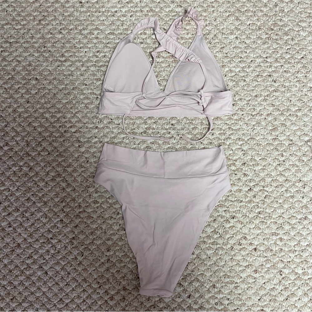 AERIE BIKINI TWO PIECE SWIMSUIT HIGH CUT CHEEKY - MEDIUM - Picture 2 of 3